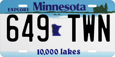 MN license plate 649TWN