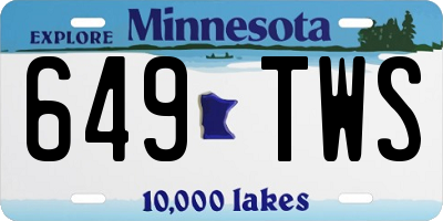 MN license plate 649TWS