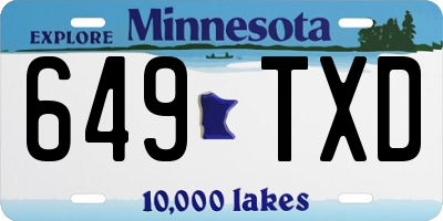 MN license plate 649TXD