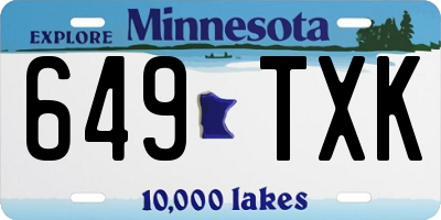 MN license plate 649TXK