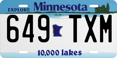 MN license plate 649TXM
