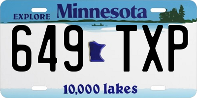 MN license plate 649TXP