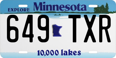 MN license plate 649TXR