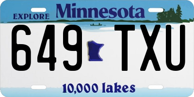 MN license plate 649TXU