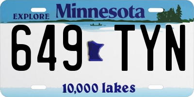 MN license plate 649TYN