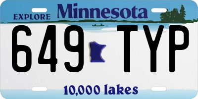 MN license plate 649TYP