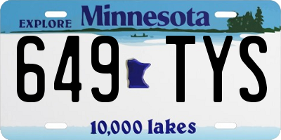 MN license plate 649TYS