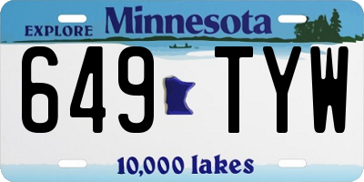 MN license plate 649TYW