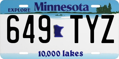 MN license plate 649TYZ