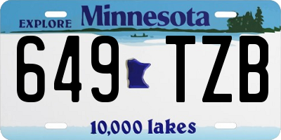 MN license plate 649TZB