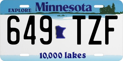 MN license plate 649TZF