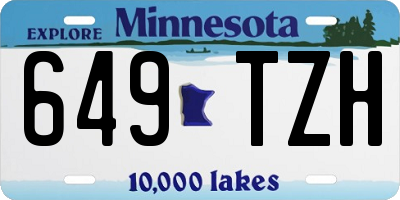 MN license plate 649TZH