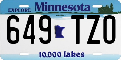 MN license plate 649TZO