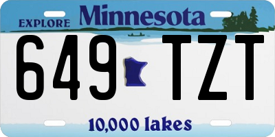 MN license plate 649TZT
