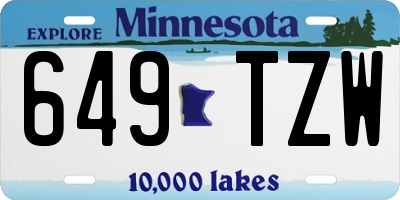 MN license plate 649TZW