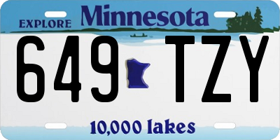 MN license plate 649TZY
