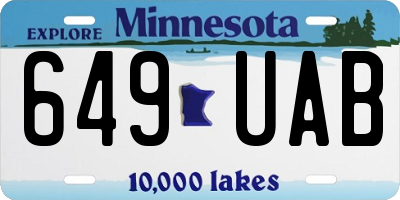 MN license plate 649UAB