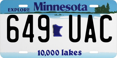 MN license plate 649UAC