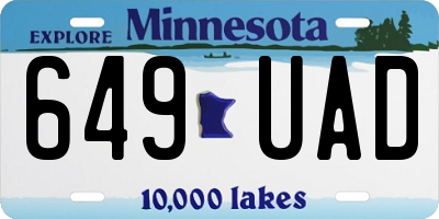 MN license plate 649UAD