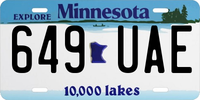 MN license plate 649UAE