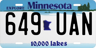MN license plate 649UAN