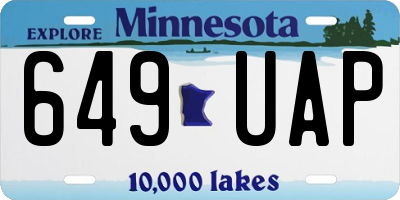 MN license plate 649UAP
