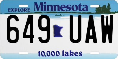 MN license plate 649UAW