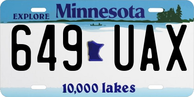 MN license plate 649UAX