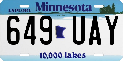 MN license plate 649UAY
