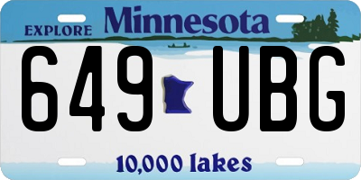 MN license plate 649UBG