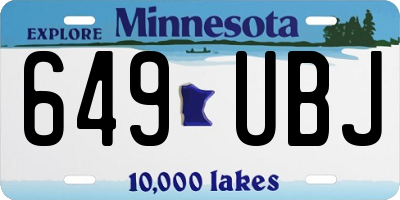 MN license plate 649UBJ