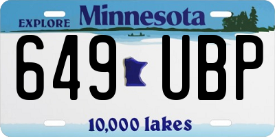 MN license plate 649UBP