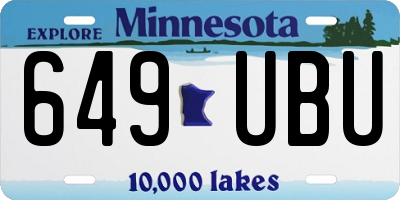 MN license plate 649UBU
