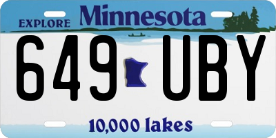 MN license plate 649UBY