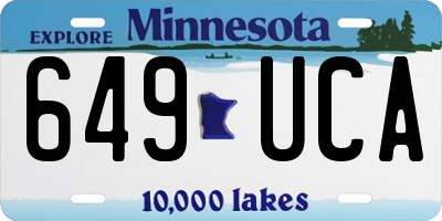 MN license plate 649UCA