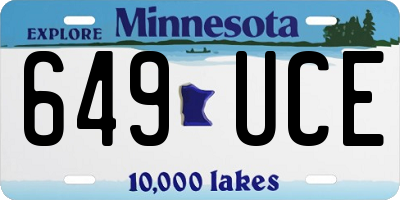 MN license plate 649UCE