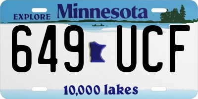 MN license plate 649UCF