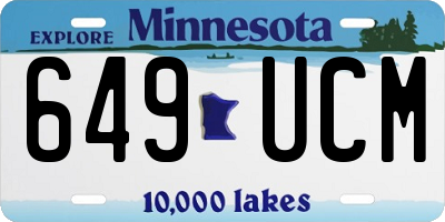 MN license plate 649UCM