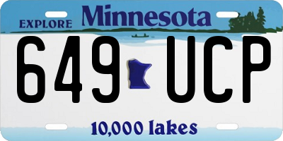 MN license plate 649UCP