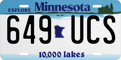 MN license plate 649UCS