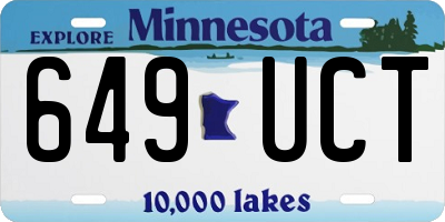 MN license plate 649UCT