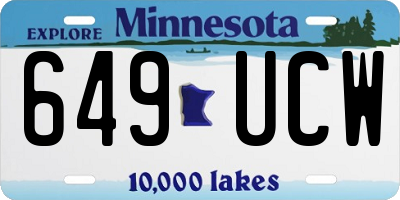 MN license plate 649UCW