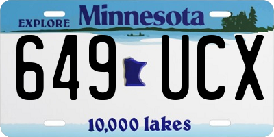 MN license plate 649UCX