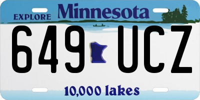MN license plate 649UCZ