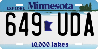 MN license plate 649UDA