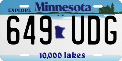 MN license plate 649UDG