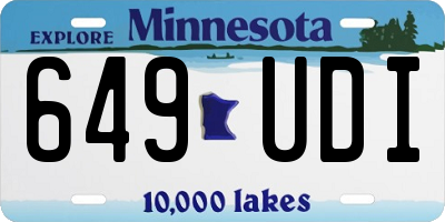 MN license plate 649UDI