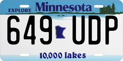 MN license plate 649UDP