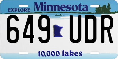 MN license plate 649UDR