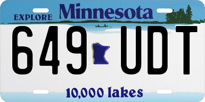 MN license plate 649UDT